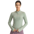 Double-sided Nylon Zipper Womens Stretch Riding Base Layer