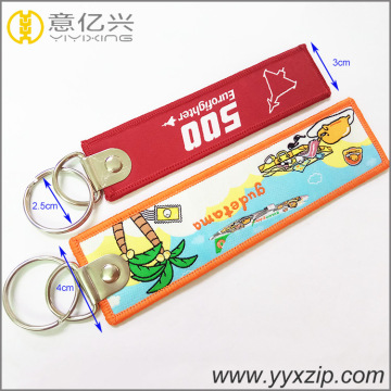 cheap custom key tag shape embroidery patch keychain