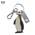 Metal custom penguin cute small keychain for girls