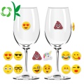 Marcador personalizado de silicona Emoji Sucker Wine Glass