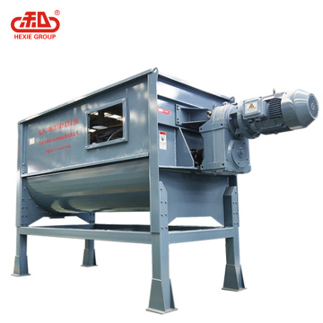 Horizontal ribbon mixer for powder-powder powder-liquid