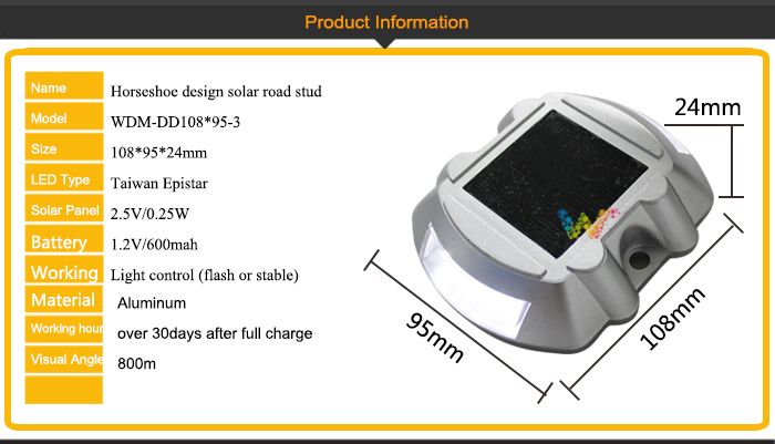 orseshoe-shaped solar road studs