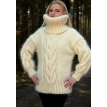 Nueva chaqueta de punto del suéter del suéter del cuello de la capilla del Knit de la mano del diseño
