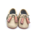 Latest Style Genuine Leather Baby Shoes with Fringe