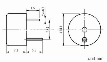 14mm piezo buzzer