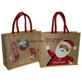 Mode-kundenspezifischer Entwurf druckte Weihnachtsjute-Einkaufstasche-Tasche
