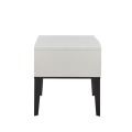 Home Design Rice White Painting E1 MDF Board Roasted Black Metal Feet Cabinet Modern Nightstand Bedside Tables for Hotel