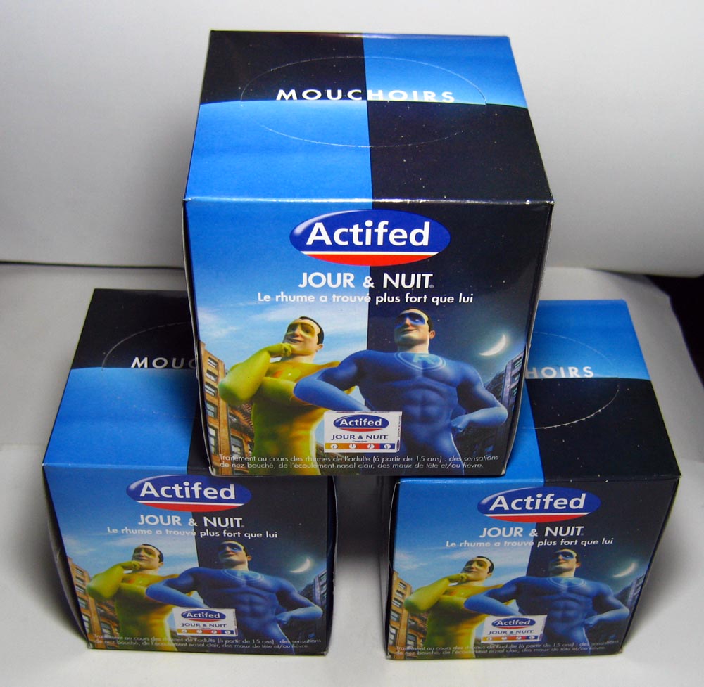 Cube boxed tissues for advertising