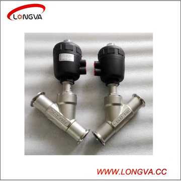 Sanitary Stainless Steel Clamped Pneumatic Angle Seat Valve