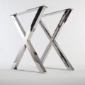 Polished Stainless Steel X Shape Table Legs Base