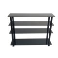 Black Tempered Glass Shelf Shoes Stand / Shoes Gabinete