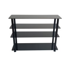 Black Tempered Glass Shelf Shoes Stand / Shoes Gabinete