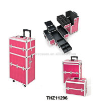 new style professional cosmetic trolley cases can be splitted into 2 parts-cosmetic case and cosmetic trolley case