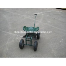 Rolling Garden Cart Work Seat With turnbar