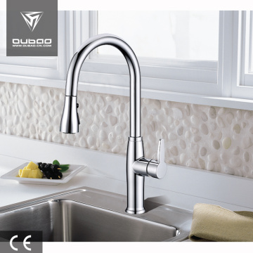 Deck mounted pull out kitchen faucet with sprayer