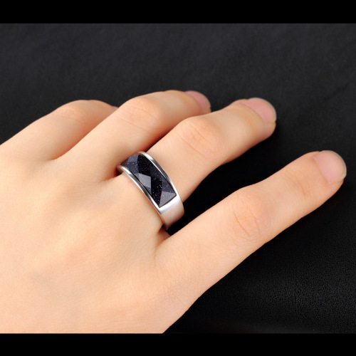 Wholesale Jewelry Black Titanium Ring Engagement Men Ring