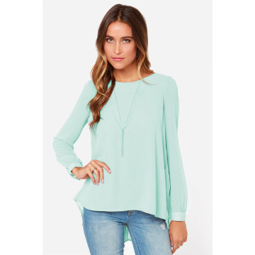 Senhoras Chiffon Tops Tiered Ruffle Blusa Outono Mulher