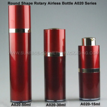 15ml 30ml 50ml Red Round Rotary Emulsion Airless Press Bottl