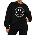 Chaqueta de jersey smiley de gran tamaño de las mujeres