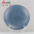 ATO Tableware Charger Blue Glass Plate Placs Set