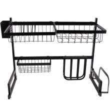 Stainless Steel 2 Ties Storage Holders Racks Kitchen Accessories Drying Storage Rack Over Sink