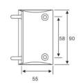 Curved Sharp Corner Wall to Glass Shower Hinge