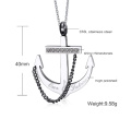 Fashion anchor diamond  stainless steel necklace pendant