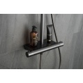 New gun grey brass mixer system bathroom black matt shower thermostat