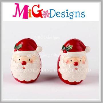 Conjunto de sal e pimenta de Natal Santa Ceramic