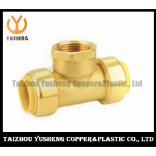 Female Brass Lead Free Quick-Connect Fittings T-Joint (YS3008)