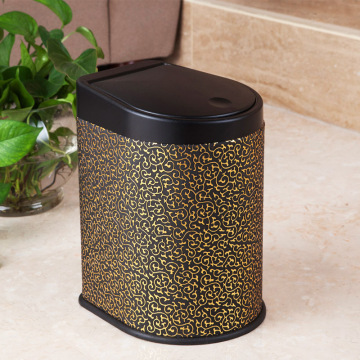 Leather Covered Press Dust Bin for Guestroom (H-3LJ)