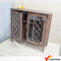 Portes en verre Vintage Brown Country Retro Cabinet de boisson en bois