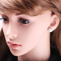 8-9mm Bouton AAA Boucles d&#39;oreille en perles d&#39;eau douce Boucles d&#39;oreilles Boucles d&#39;oreilles en or blanc