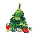 Christmas Tree with Star Embroidered Applique Patch