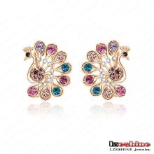 Multicolor CZ Crystal Peacock Stud Earrings pour femme (ER0019-C)