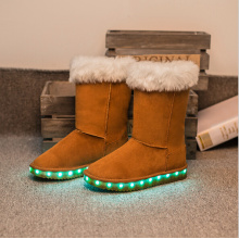 Luz de neve botas para o inverno com Led brilho sapatos sapatos de LED