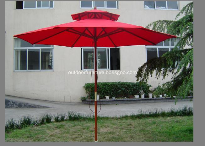 Double Roof Delux High Quality Wooden Umbrella 