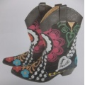 New Design Ladies Ankle Boot with Print