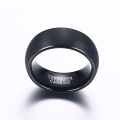 Anillos de carburo de tungsteno negro cepillado para hombre de 8 mm