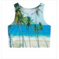 Coconut tree print sleeveless vest