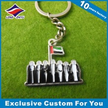 Llaveros personalizados de metal de los Emiratos Árabes Unidos Mini llavero barato para el recuerdo