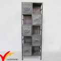 Vintage Industrial Retro Gery Metal Storage Filing Cabinet with Wheel