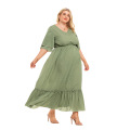 Temperament Plus Size Solid Color Women's Clothing