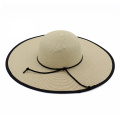 Retro large brim beach hat fedora straw hat