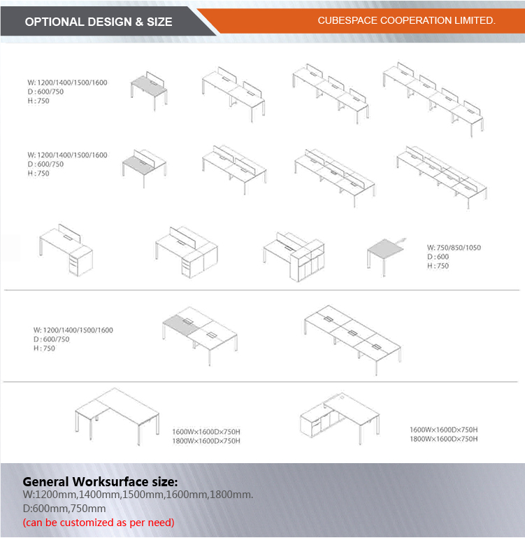 optional design & size of 