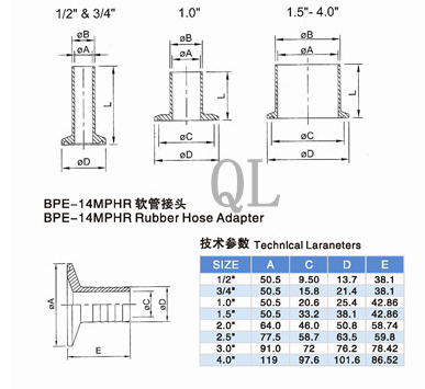 3A Sanitary Hose Adaptor