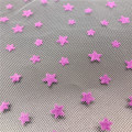 Polyester printed tulle with star for dress