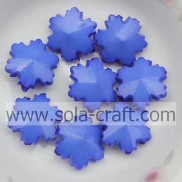 790 PCS / Lot 14 MM Opaque Bleu Chunky Grand Flocon De Neige Artificiel En Verre Acrylique Bijoux Résultats Perles