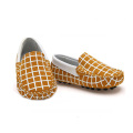 Leather Printed Kids Loafer Shoes