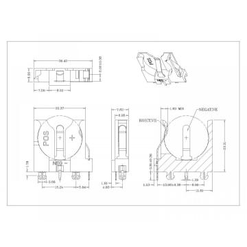 BT-S-SN-B-CR2032X-065 держатель монетных ячеек для BR2012